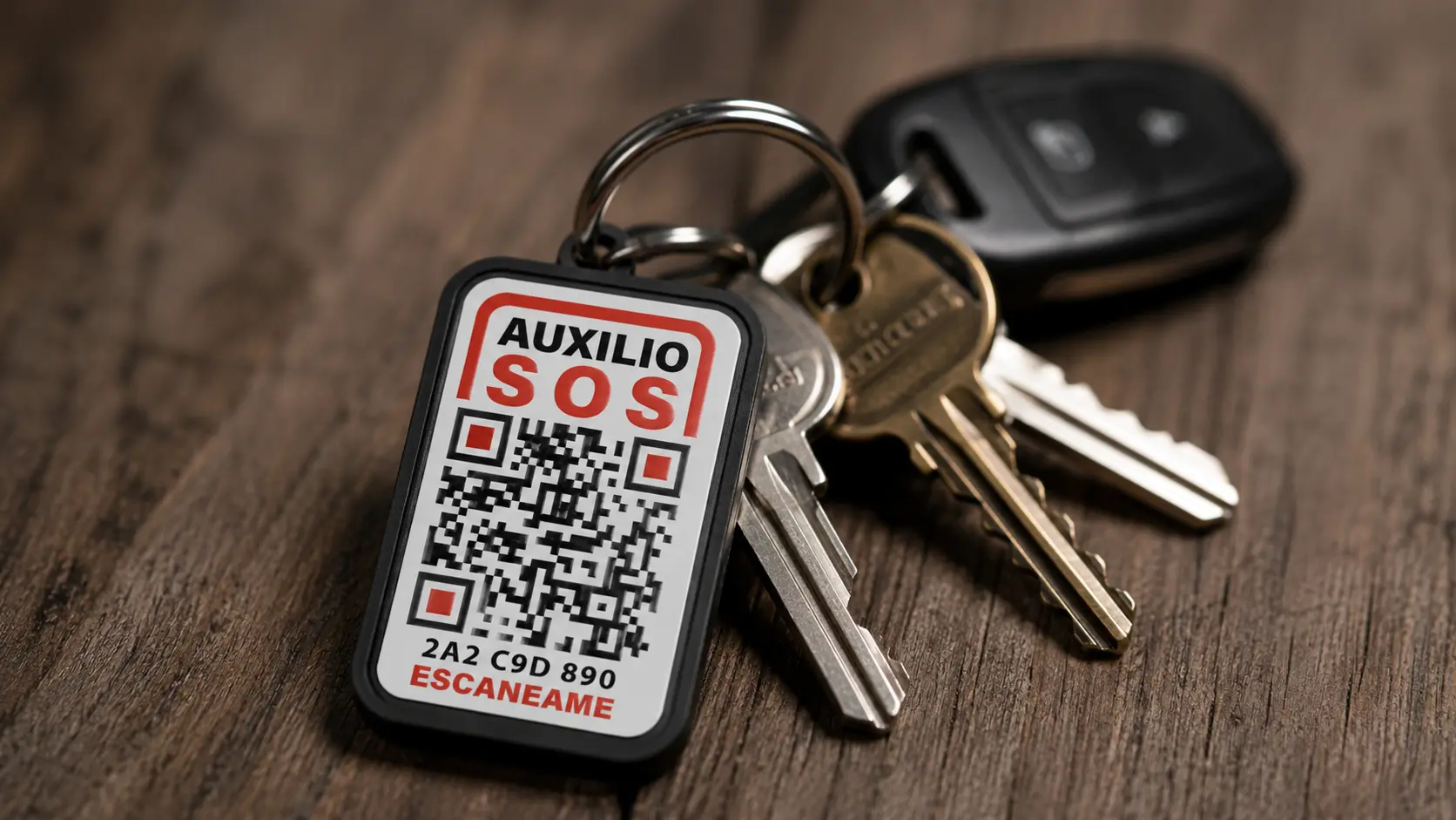 Llavero Auxilio SOS con QR